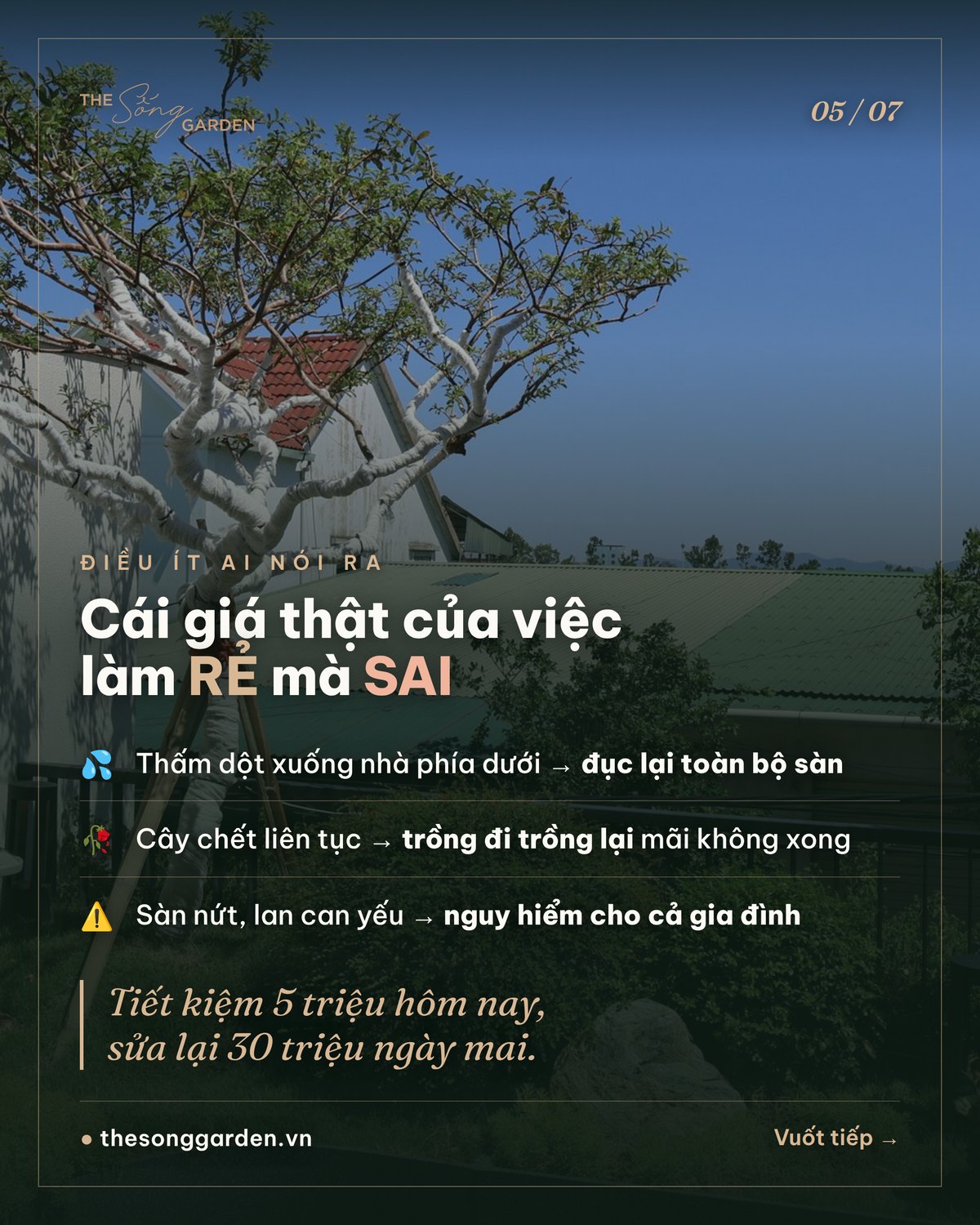 Rủi ro khi làm ban công sai